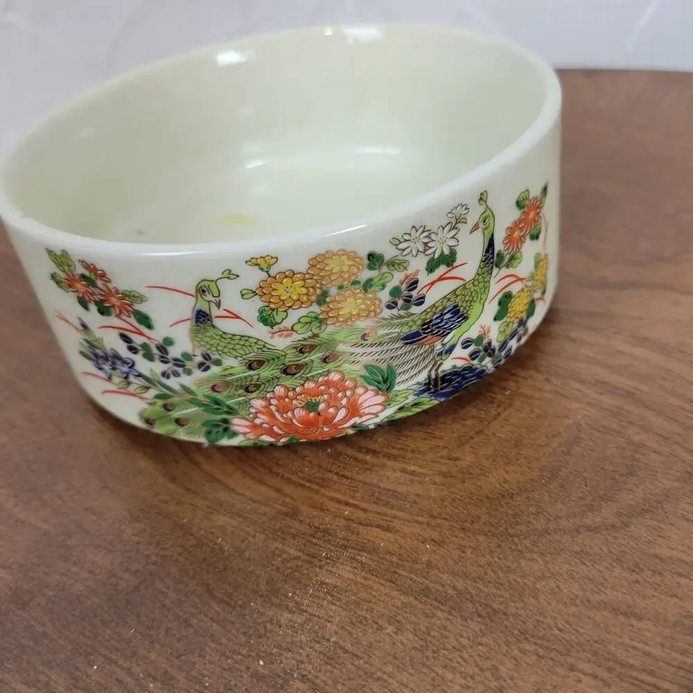 Vintage Andrea by Sadek Peacock Trinket Jewelery Box with Lid Made‎ in Japan